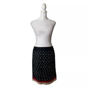 White House Black Market Tiered Polka Dot Pencil Suit Skirt Designer Womens US 2